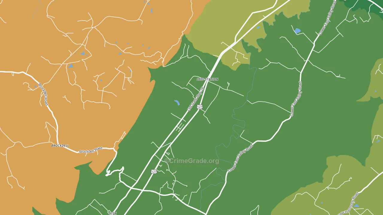 Lees Station, TN Map of Theft Rates