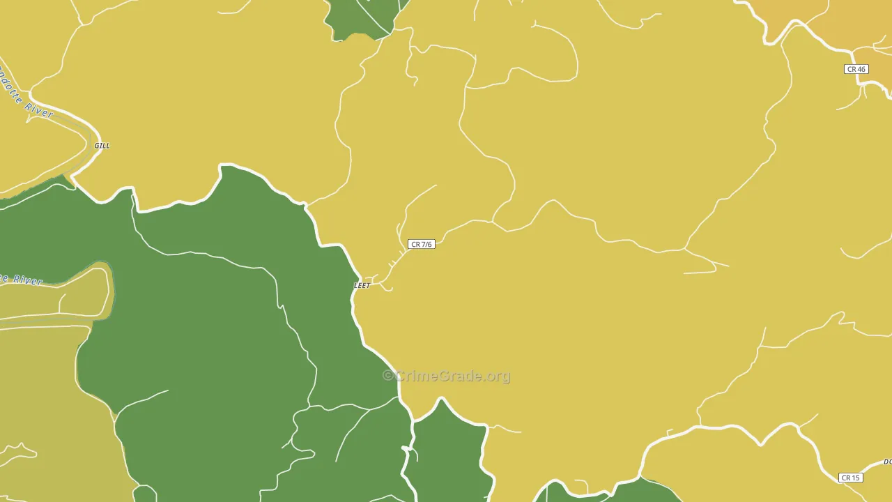 Leet, WV Map of Theft Rates