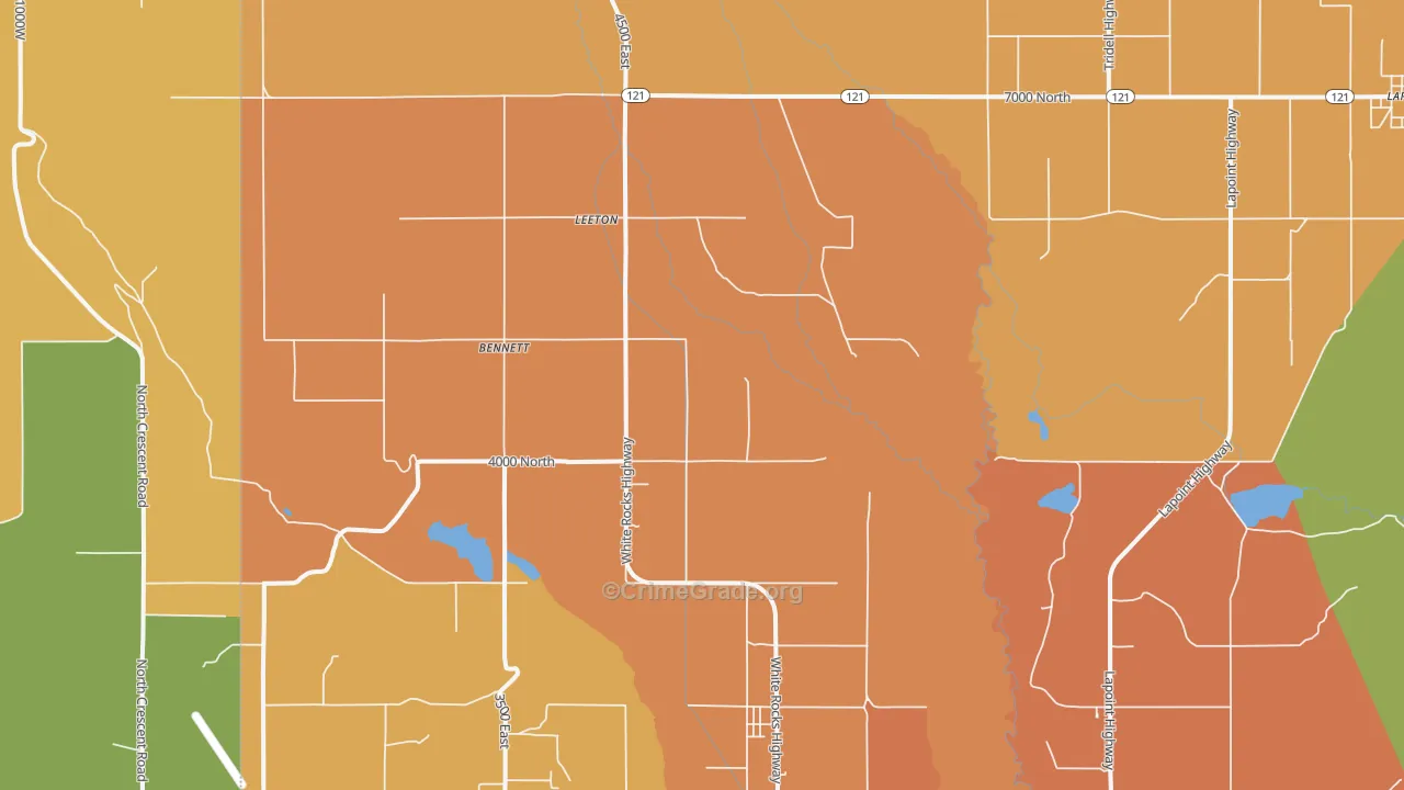 Leeton, UT Map of Theft Rates