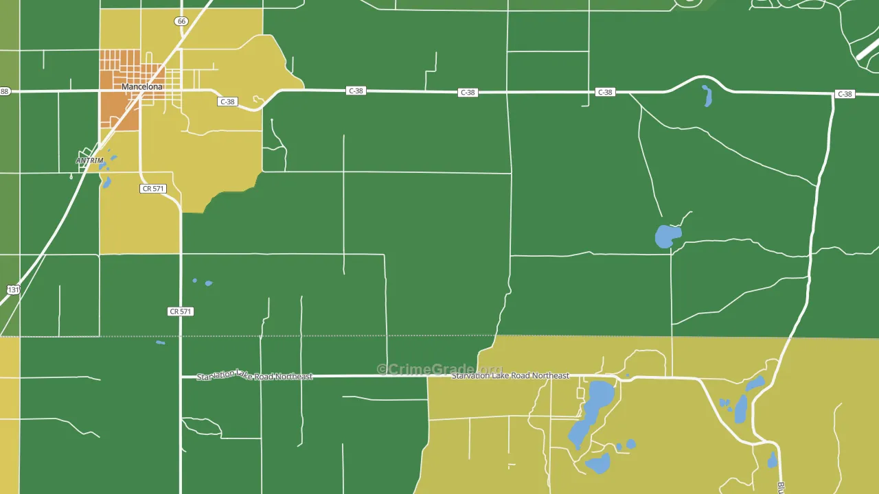 Leetsville, MI Map of Theft Rates
