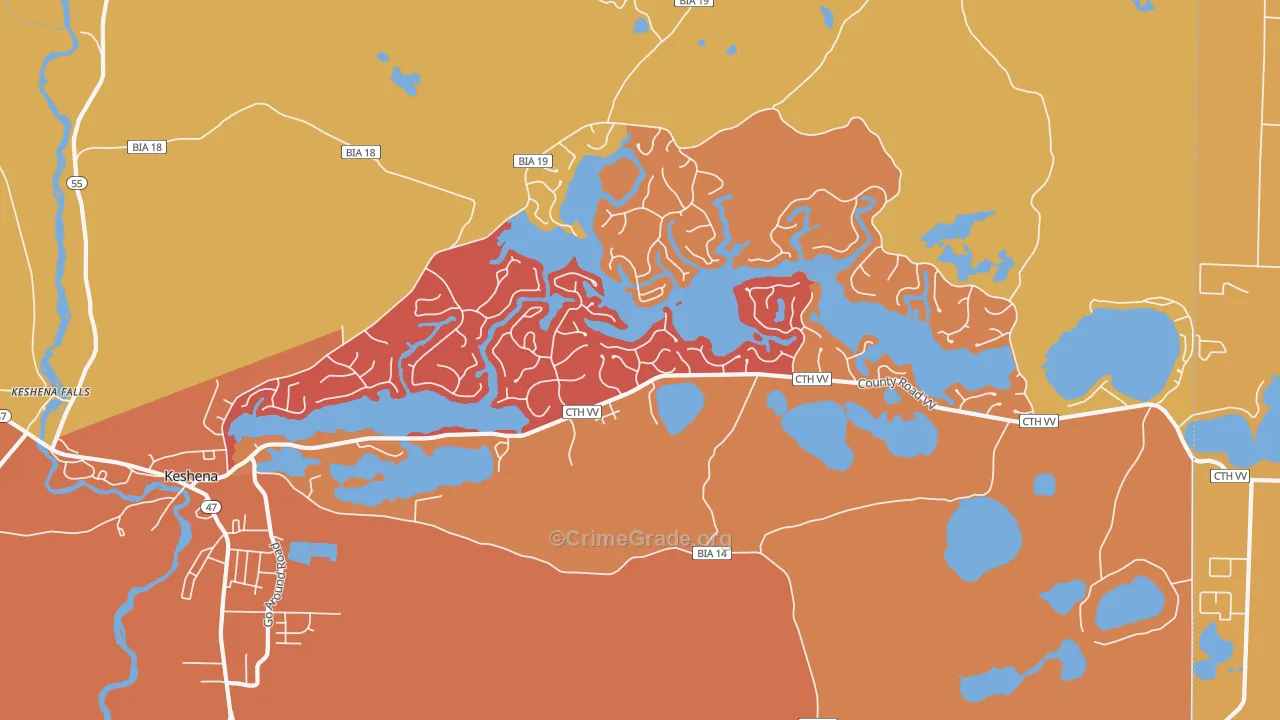 Legend Lake, WI Map of Theft Rates
