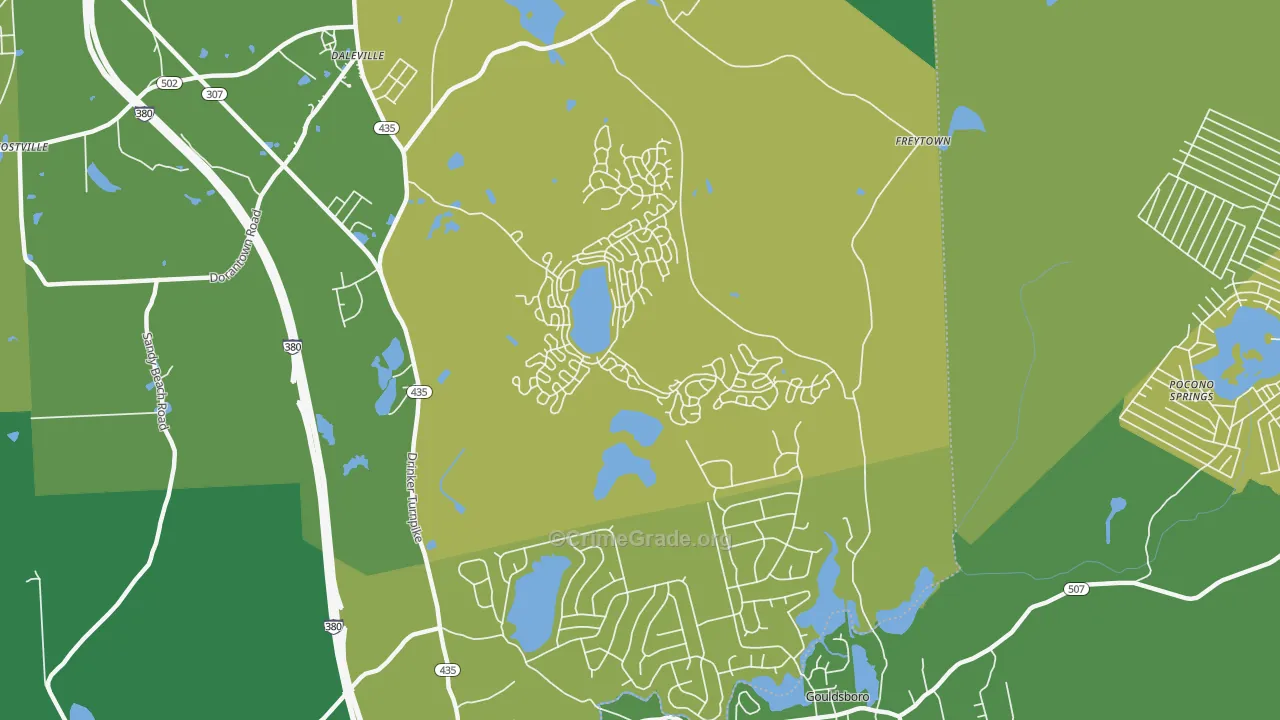 Lehigh, PA Map of Theft Rates