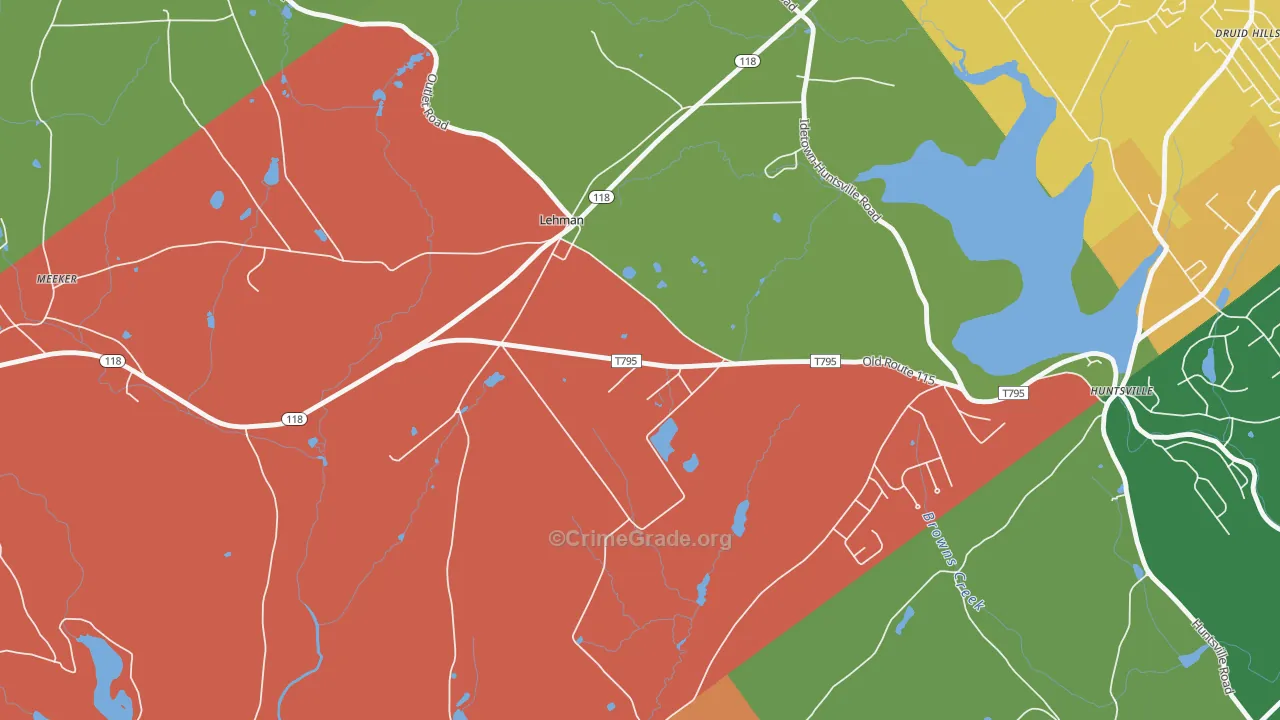 Lehman, PA Map of Theft Rates
