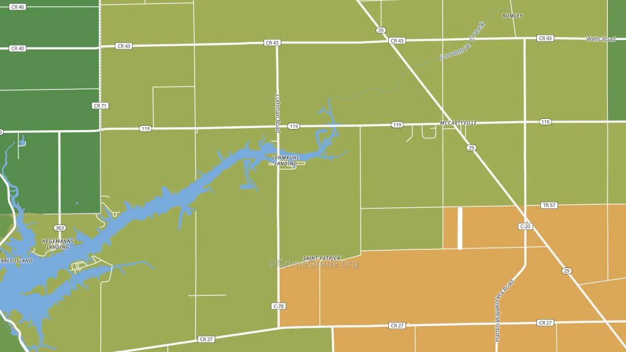 Lehmkuhl Landing, OH Map of Theft Rates