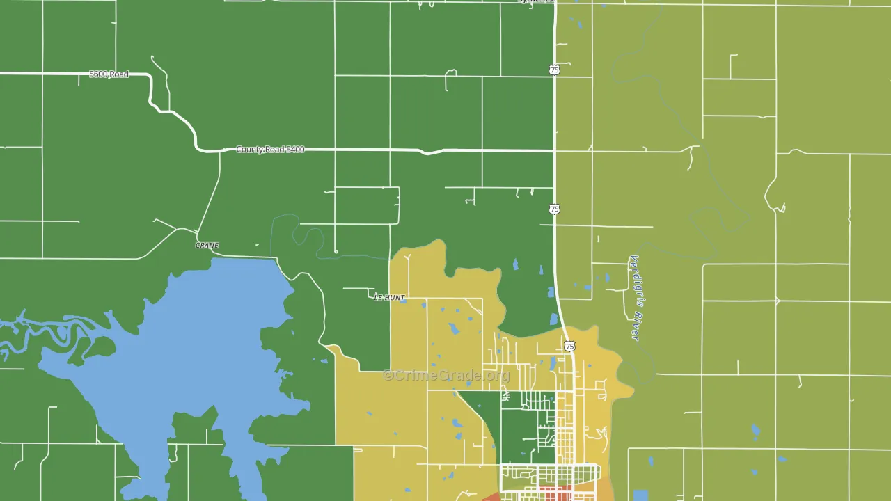Lehunt, KS Map of Theft Rates