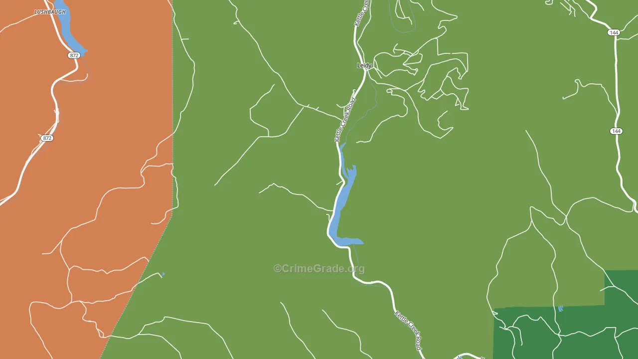 Leidy, PA Map of Theft Rates
