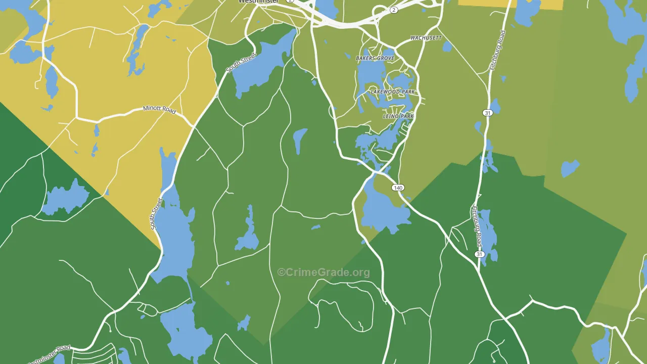 Leino Park, MA Map of Theft Rates