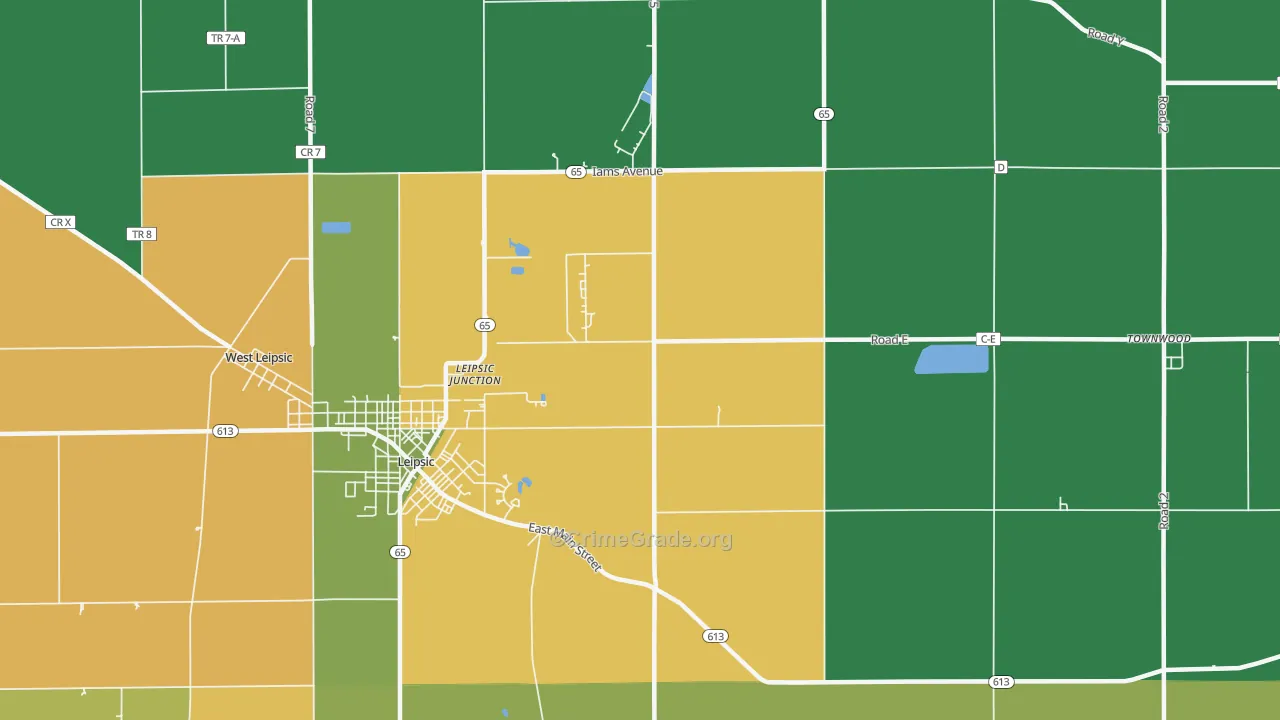 Leipsic Junction, OH Map of Theft Rates