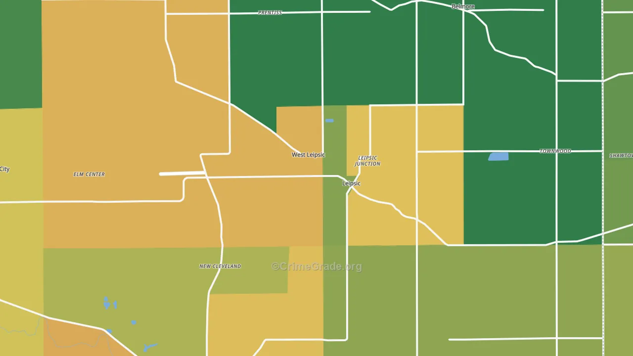 Leipsic, OH Map of Theft Rates