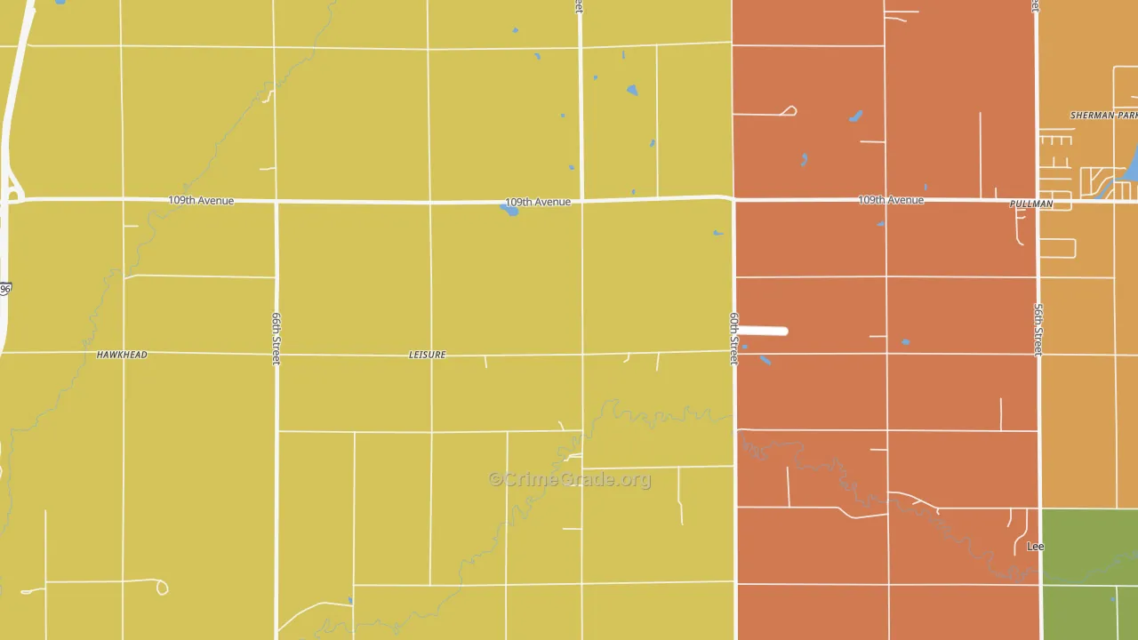 Leisure, MI Map of Theft Rates