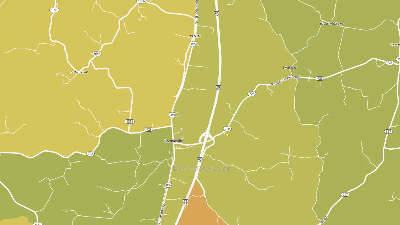 Leitchfield Crossing, KY Map of Theft Rates