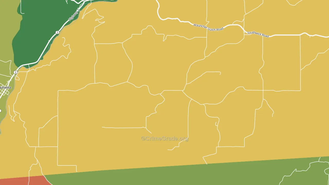 Leland, ID Map of Theft Rates