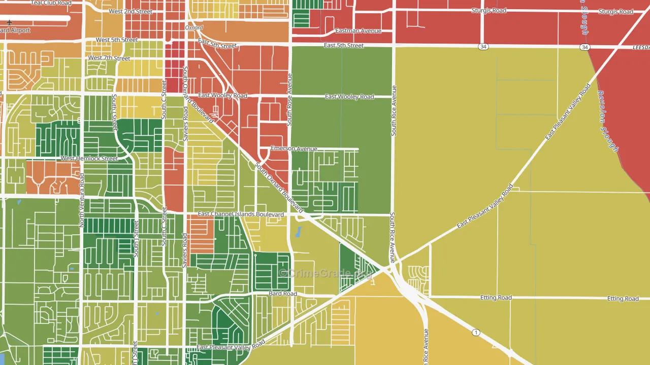Lemonwood Eastmont, Oxnard, CA Map of Theft Rates