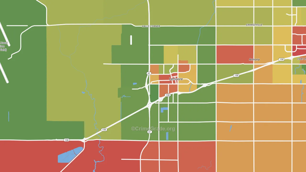 Lemoore, CA Map of Theft Rates