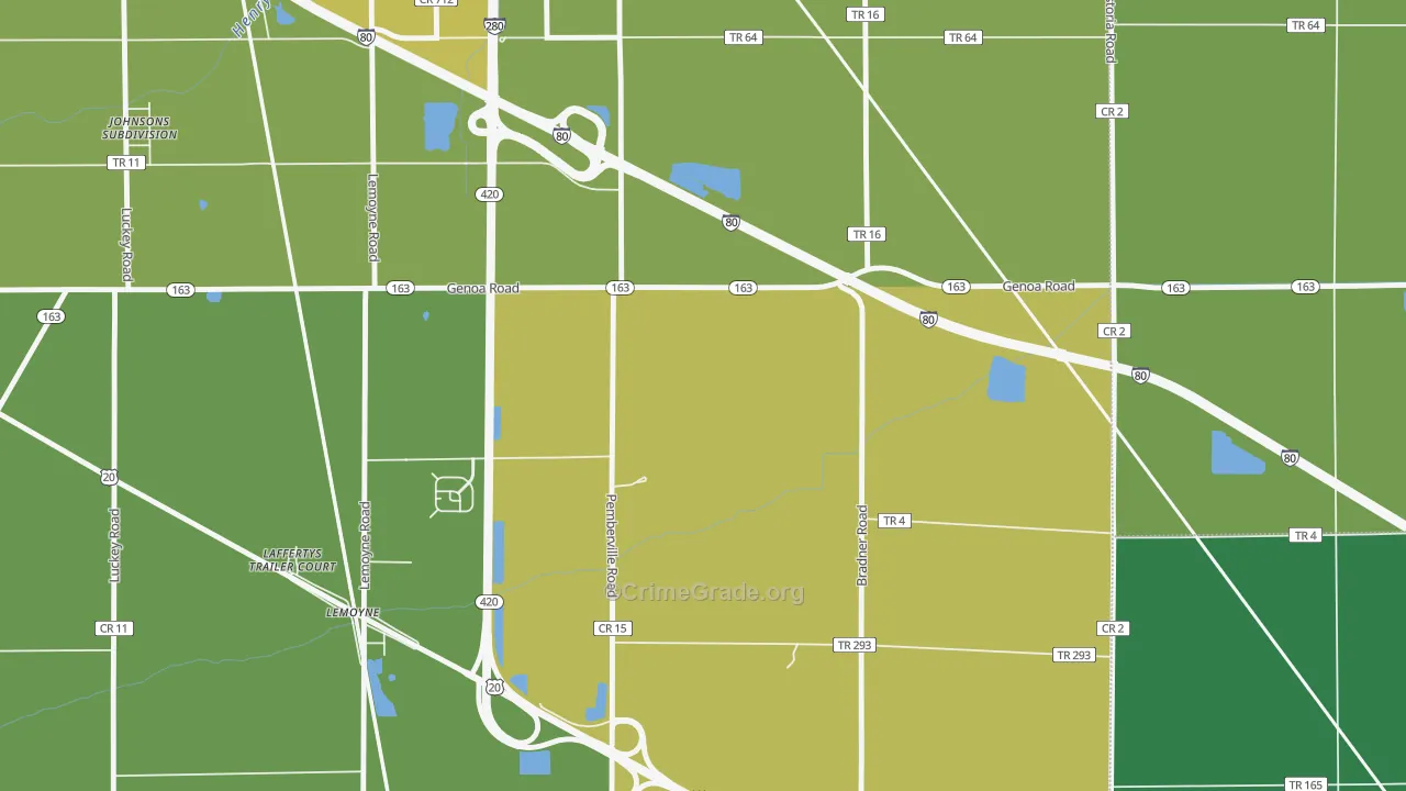 Lemoyne, OH Map of Theft Rates