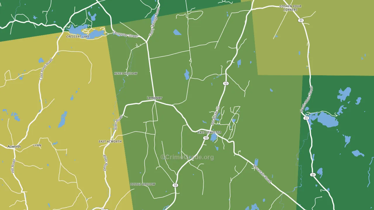 Lempster, NH Map of Theft Rates