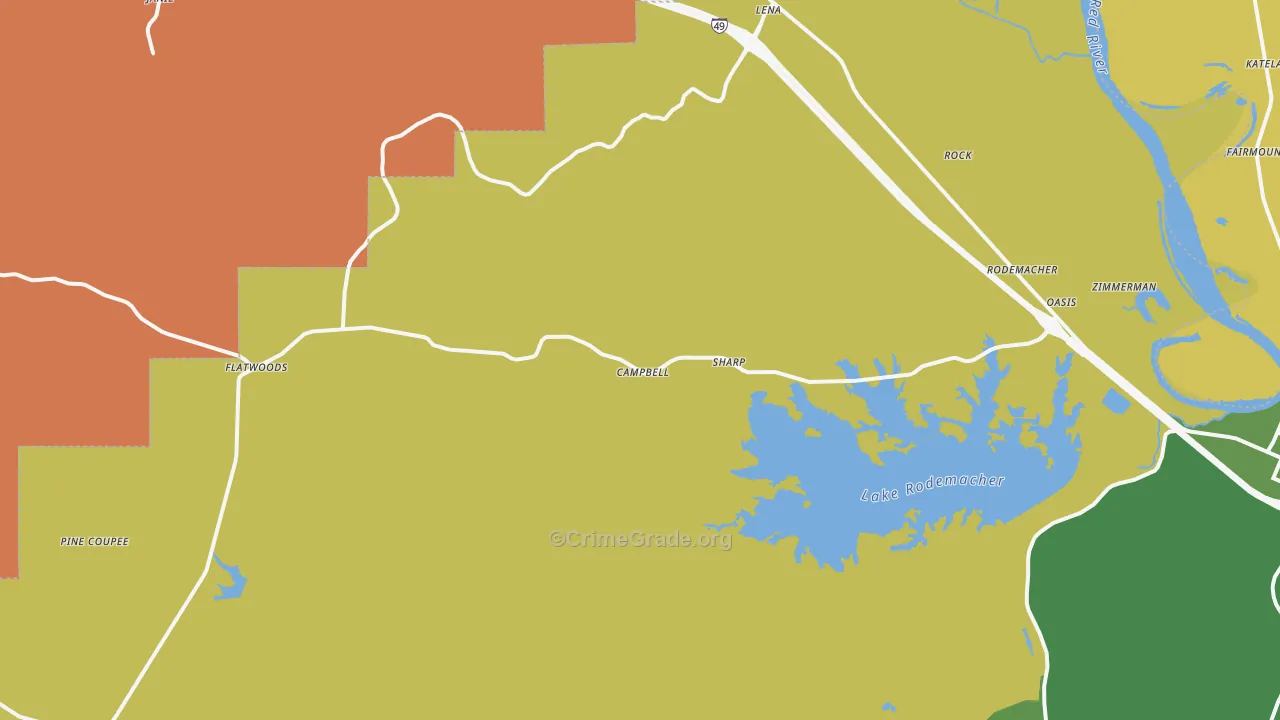 Lena, LA Map of Theft Rates