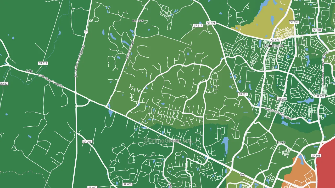 Lenah, VA Map of Theft Rates