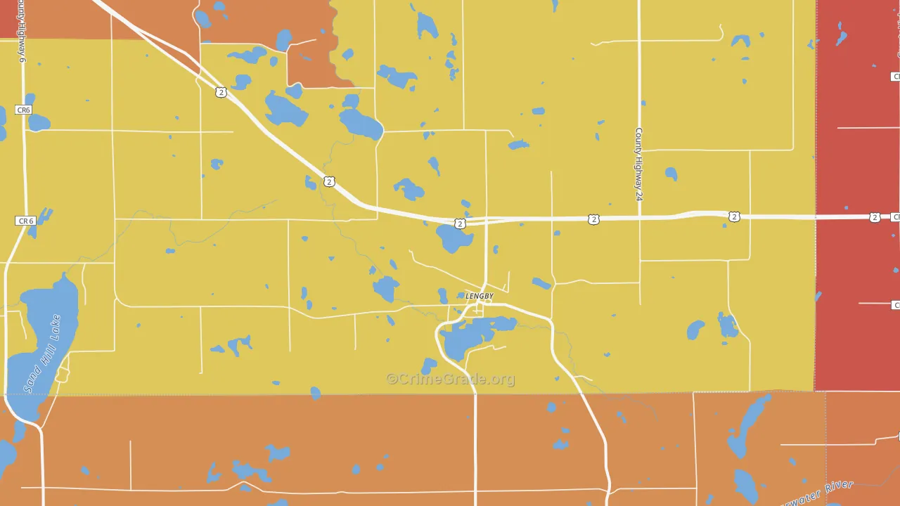 Lengby, MN Map of Theft Rates