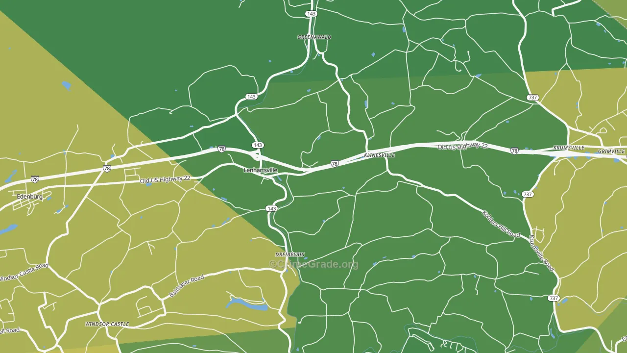 Lenhartsville, PA Map of Theft Rates