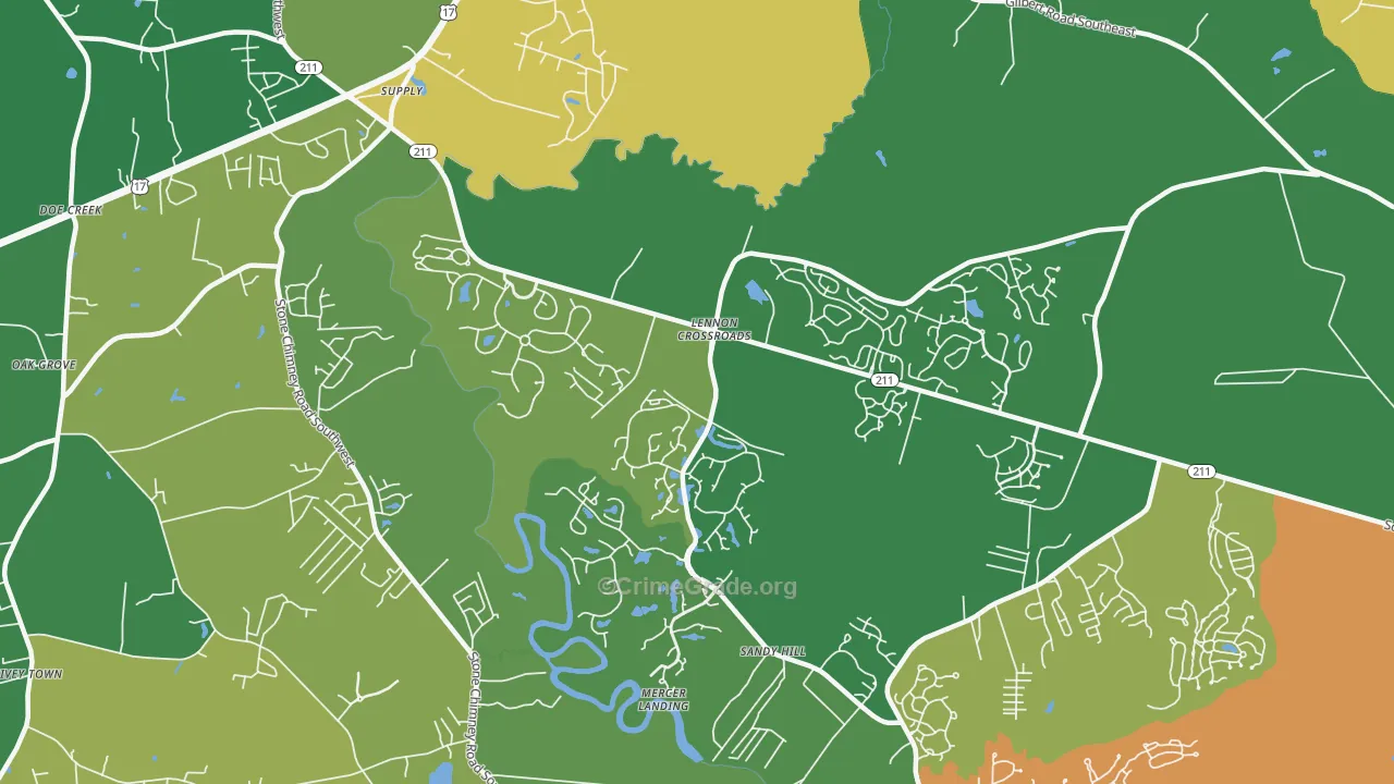 Lennon Crossroads, NC Map of Theft Rates