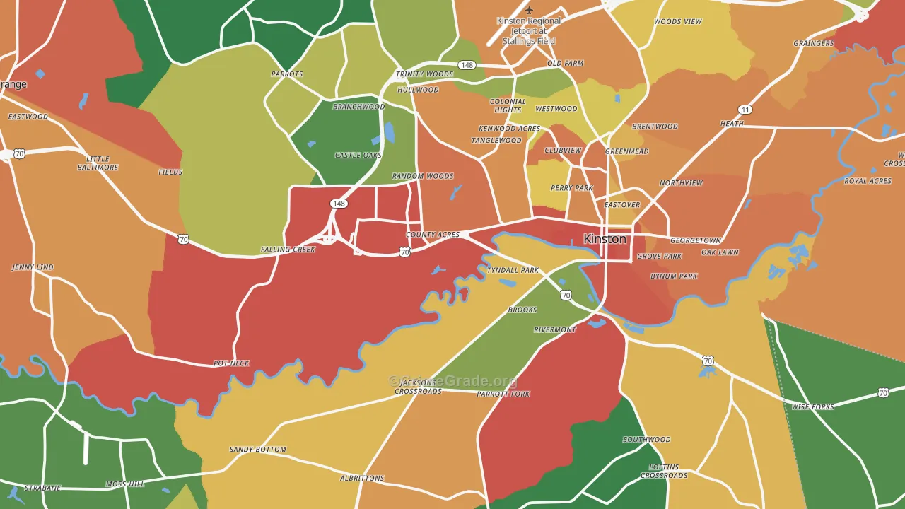 Lenoir County, NC Map of Theft Rates