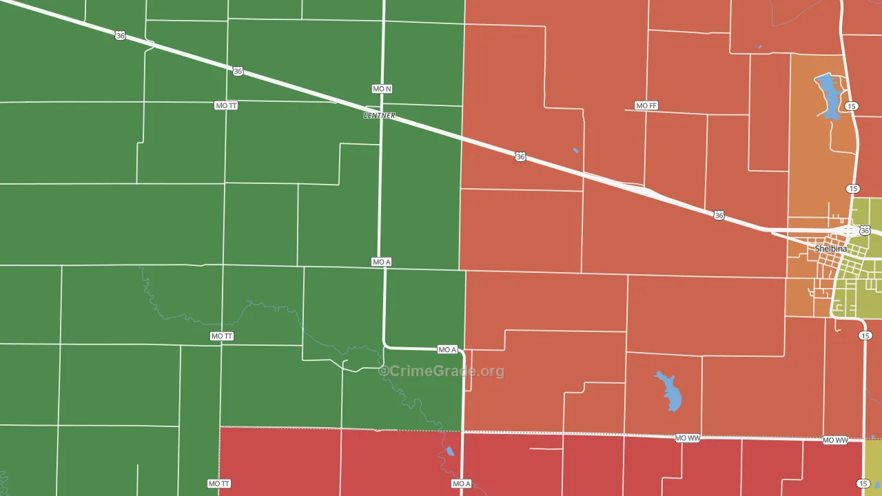 Lentner, MO Map of Theft Rates