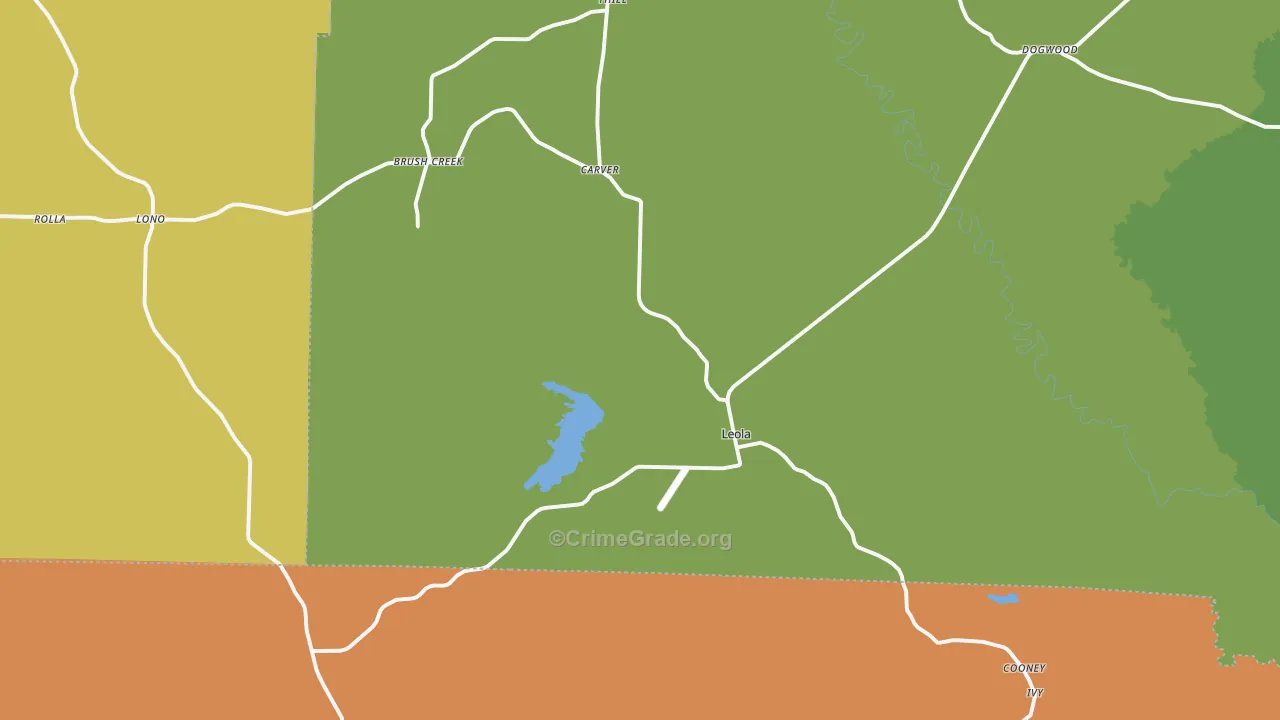 Leola, AR Map of Theft Rates