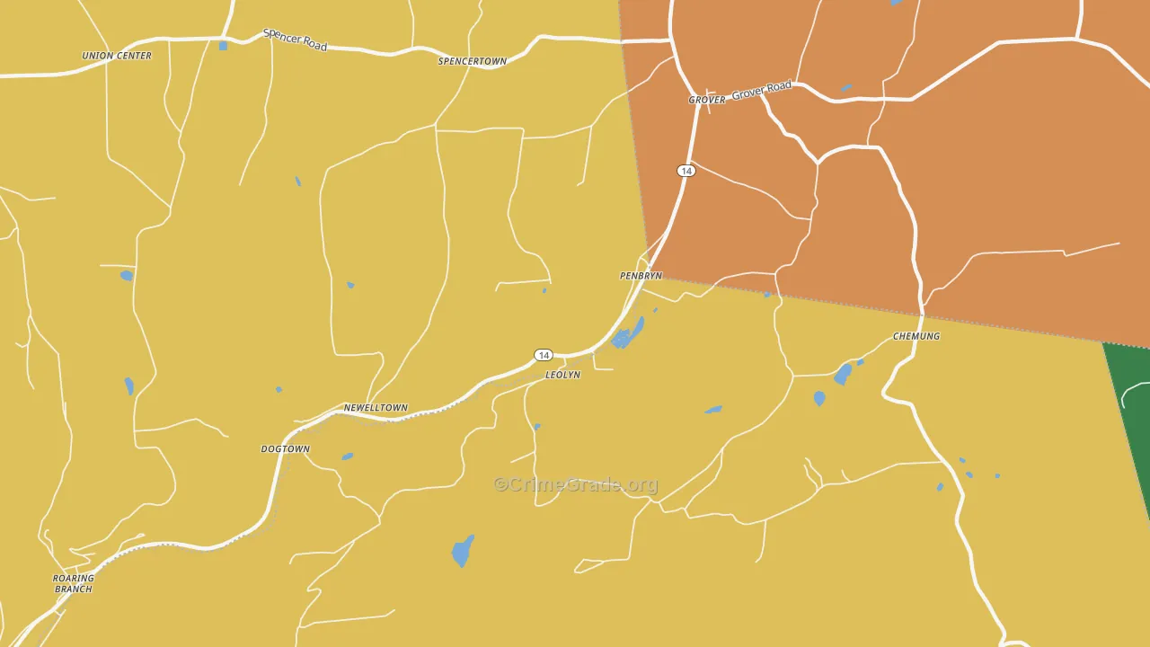 Leolyn, PA Map of Theft Rates