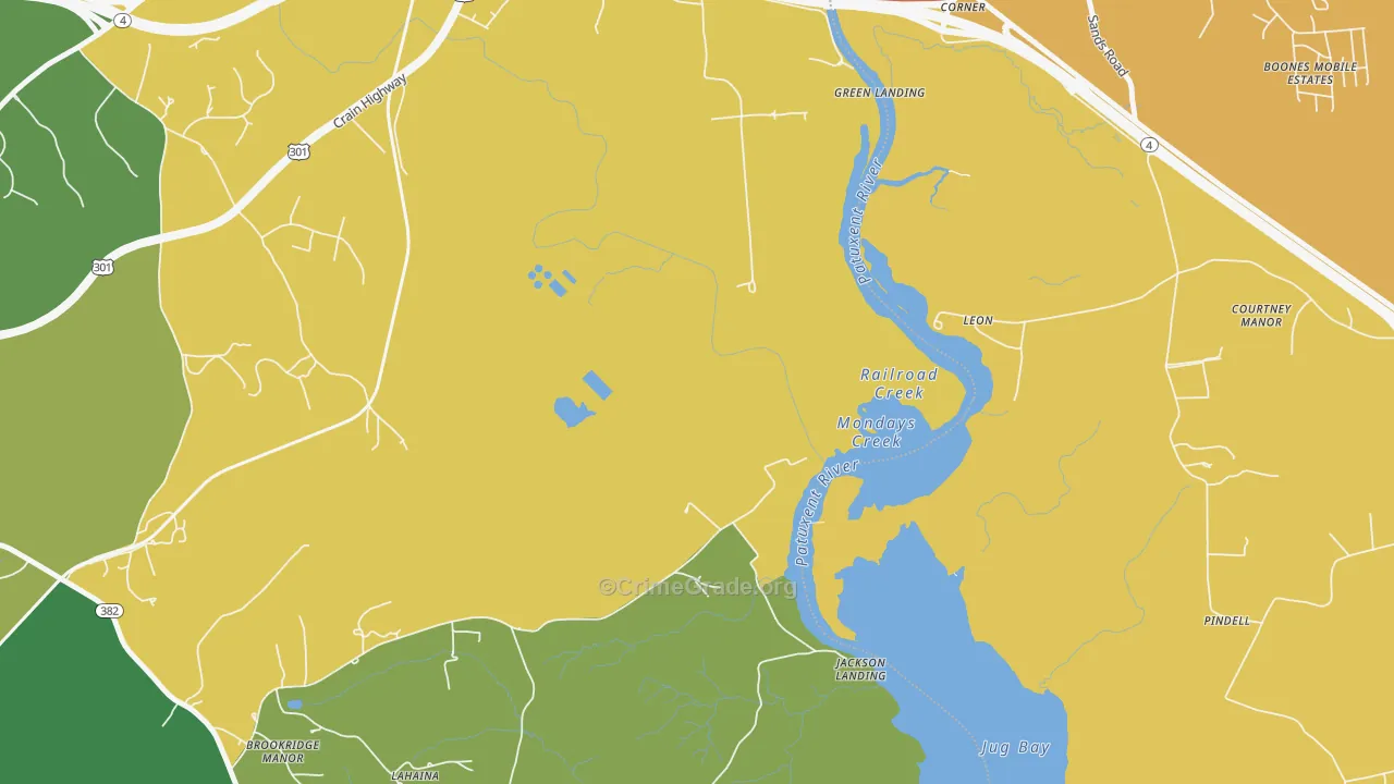 Leon, MD Map of Theft Rates