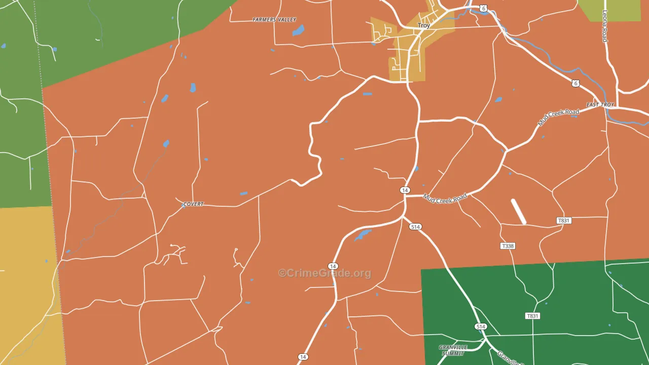 Leona, PA Map of Theft Rates