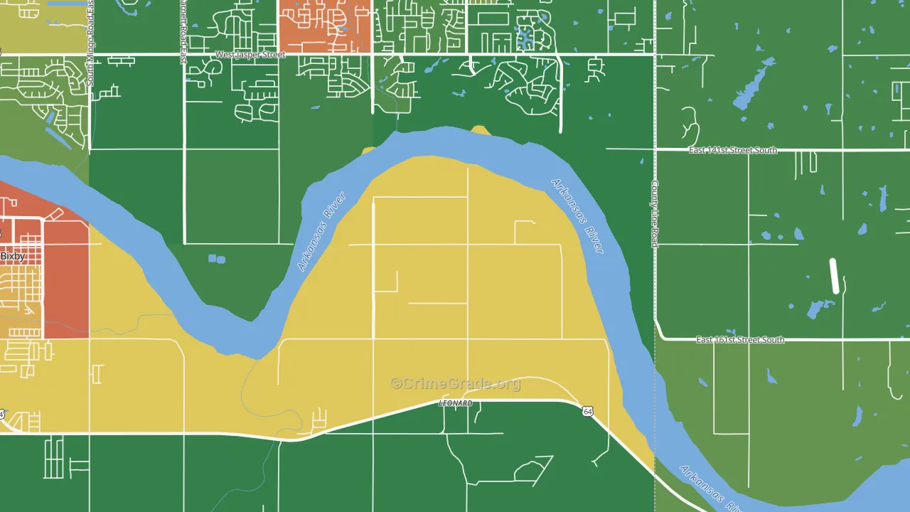 Leonard, OK Map of Theft Rates