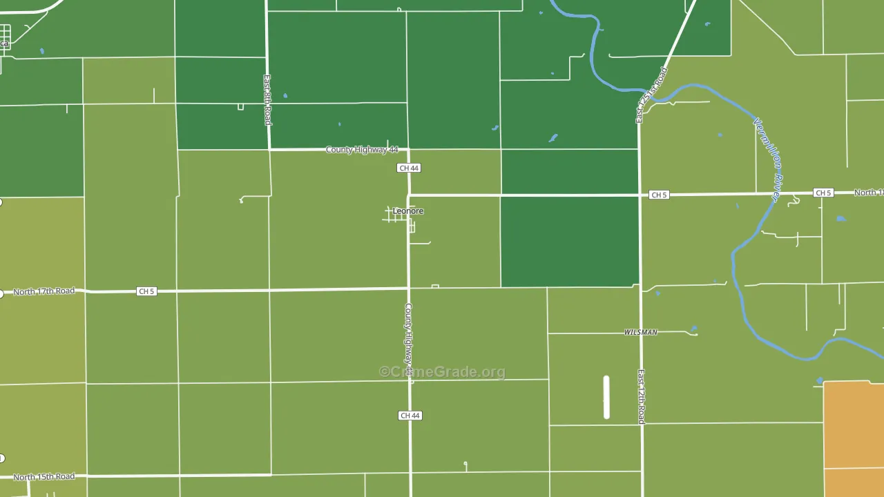 Leonore, IL Map of Theft Rates