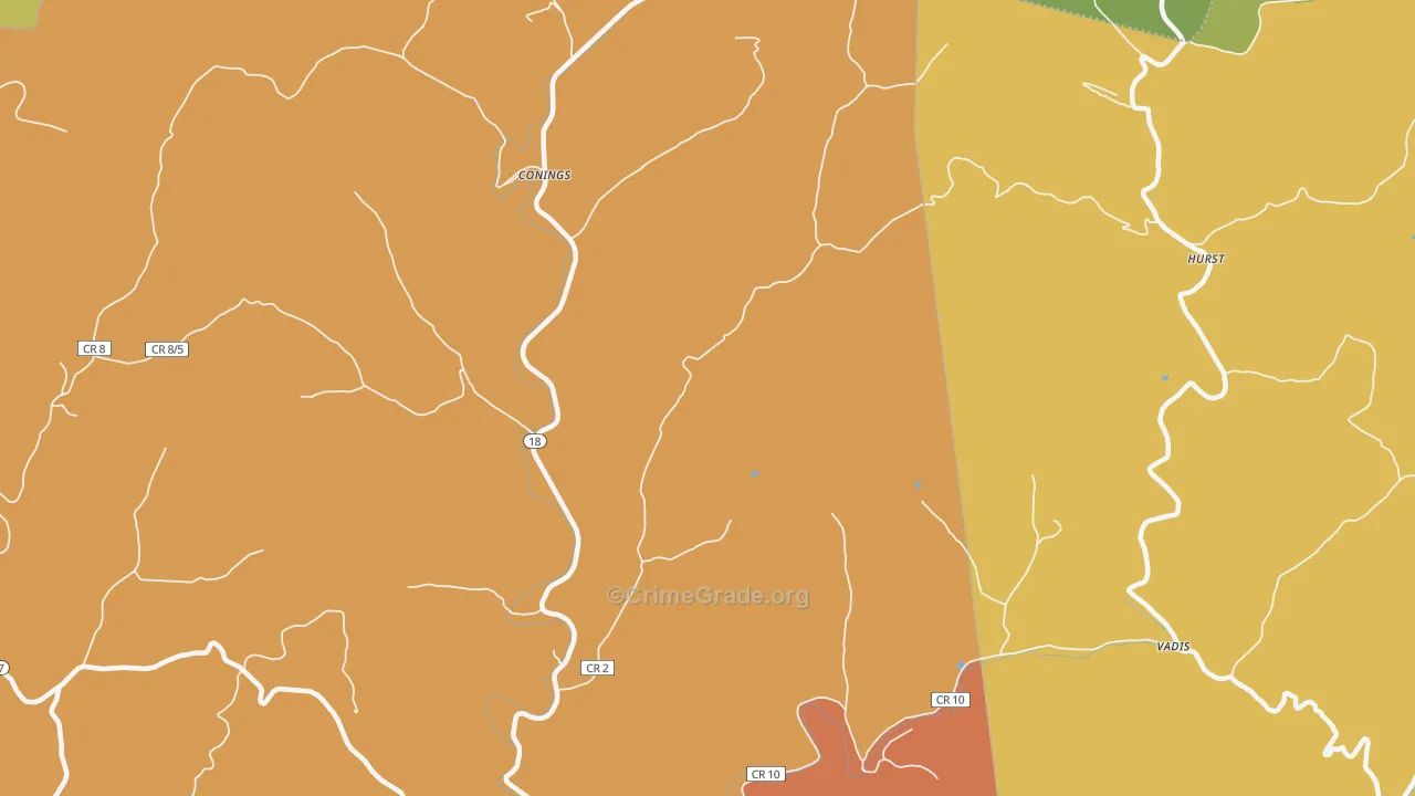 Leopold, WV Map of Theft Rates