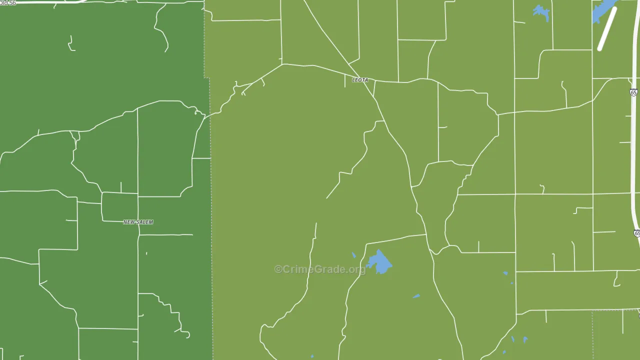 Leota, IN Map of Theft Rates