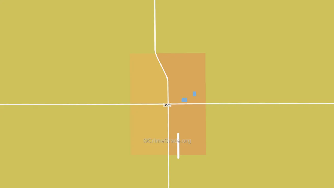 Leoti, KS Map of Theft Rates