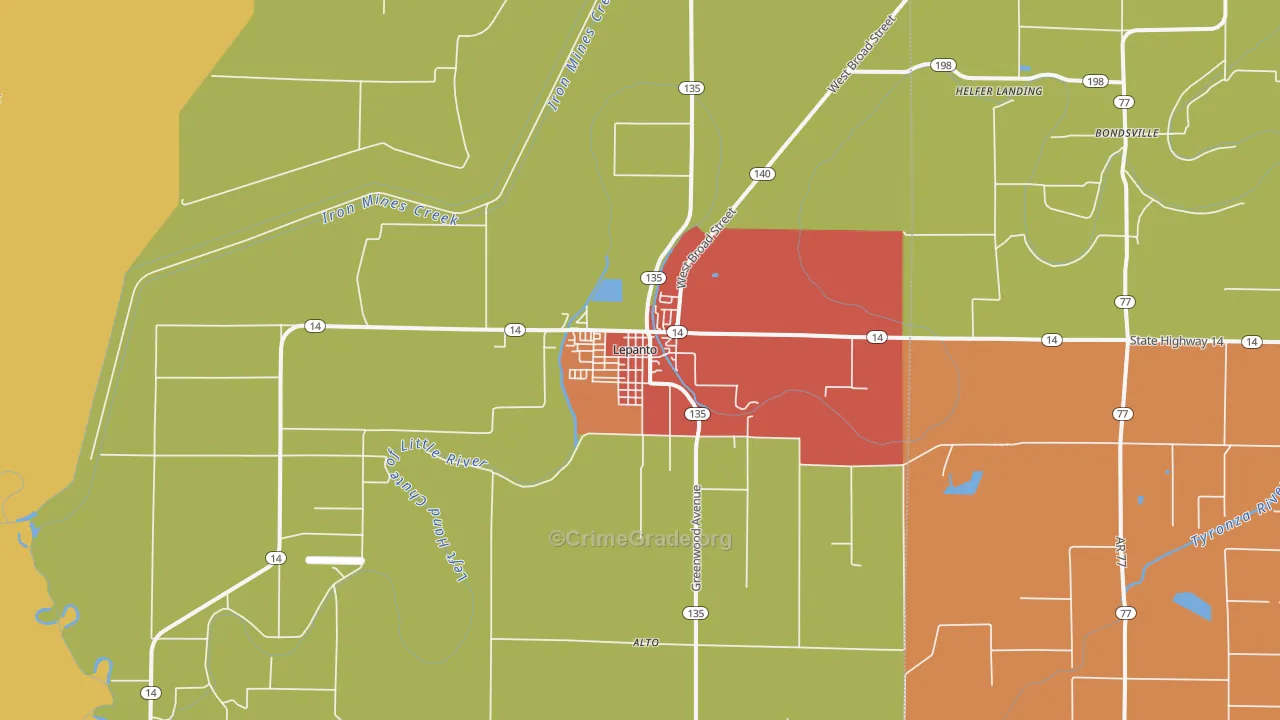 Lepanto, AR Map of Theft Rates