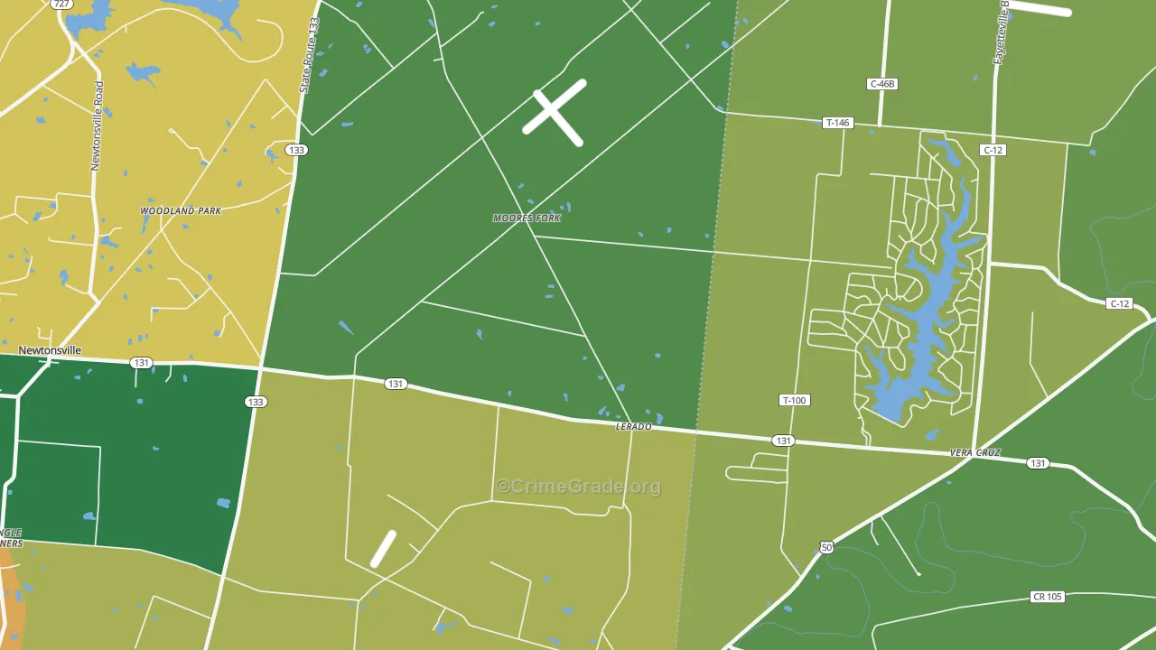 Lerado, OH Map of Theft Rates