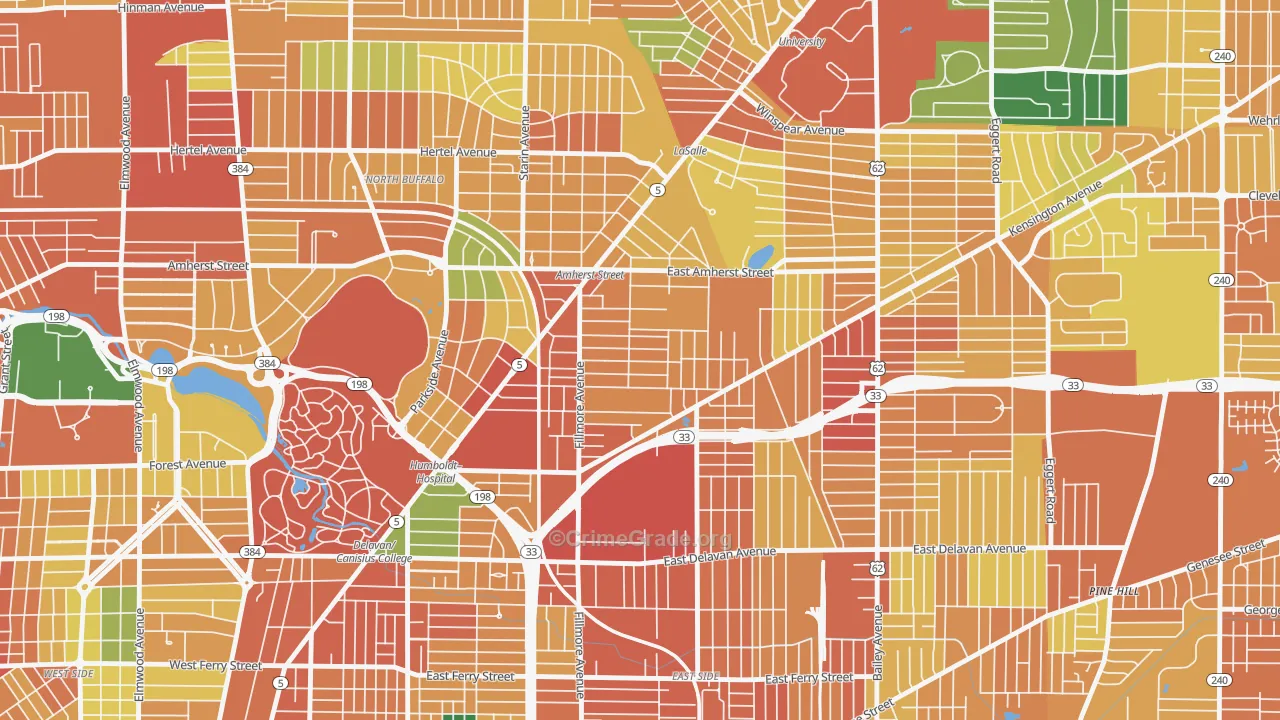 Leroy, Buffalo, NY Map of Theft Rates