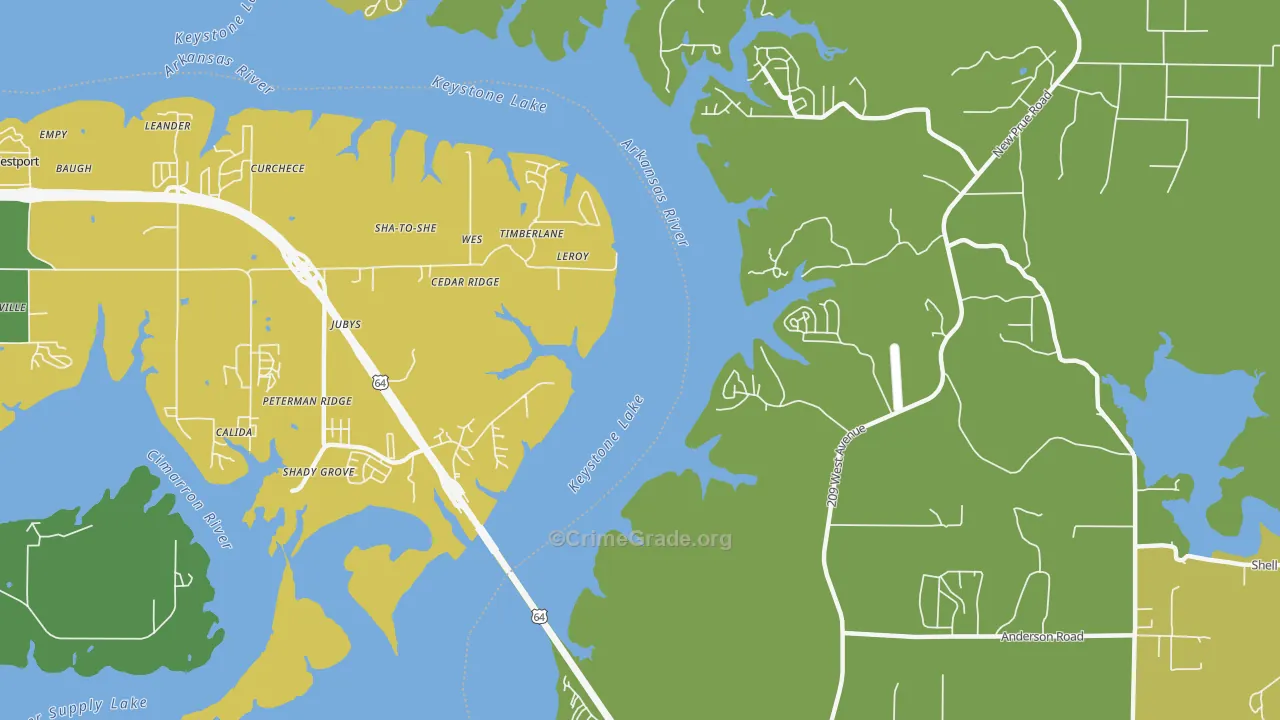 Leroy, OK Map of Theft Rates