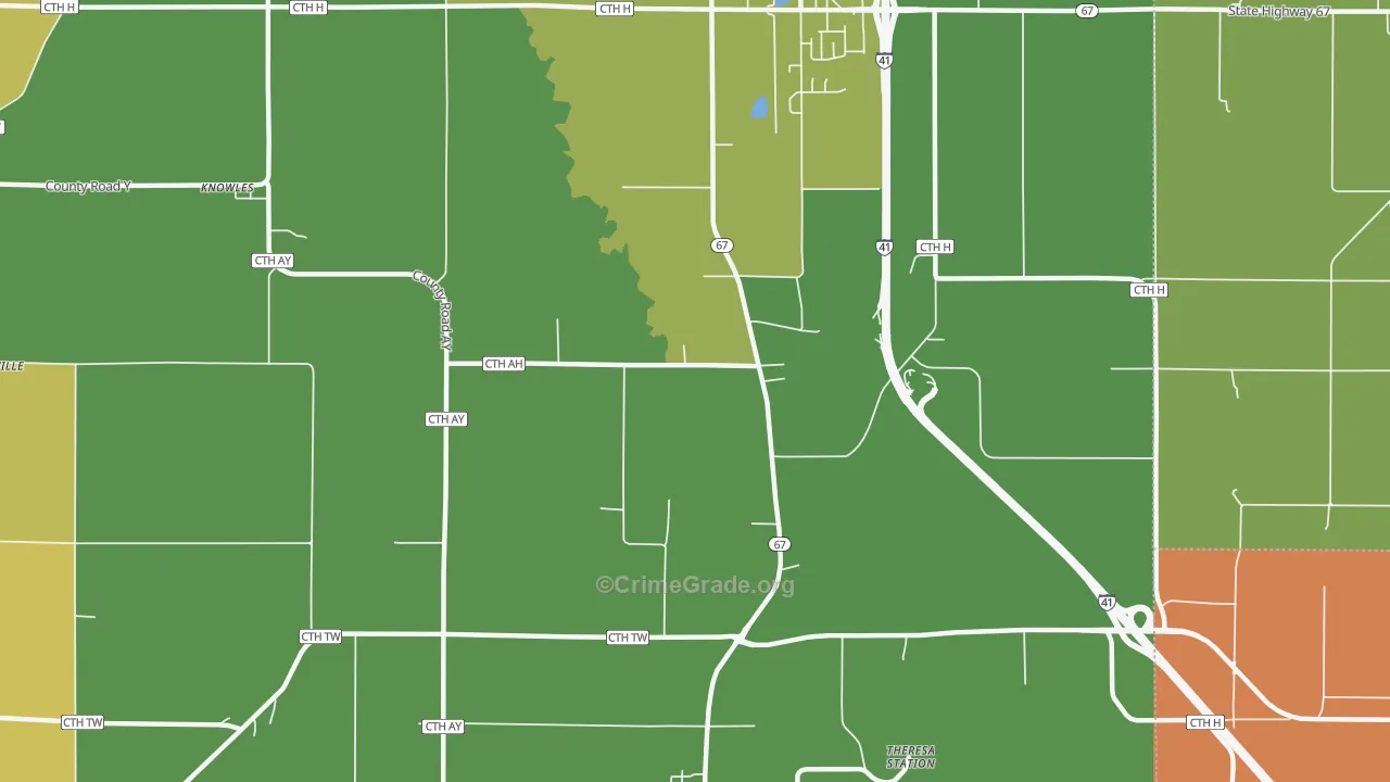 LeRoy, WI Map of Theft Rates
