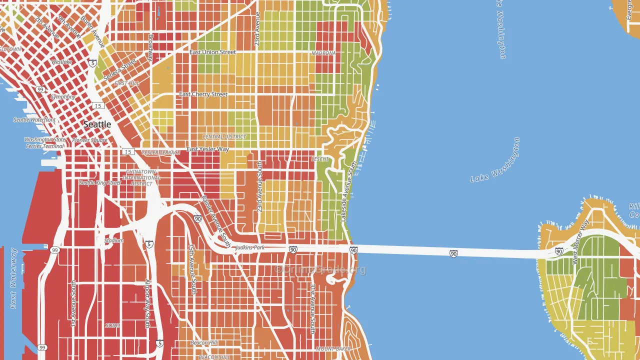 Leschi, Seattle, WA Map of Theft Rates