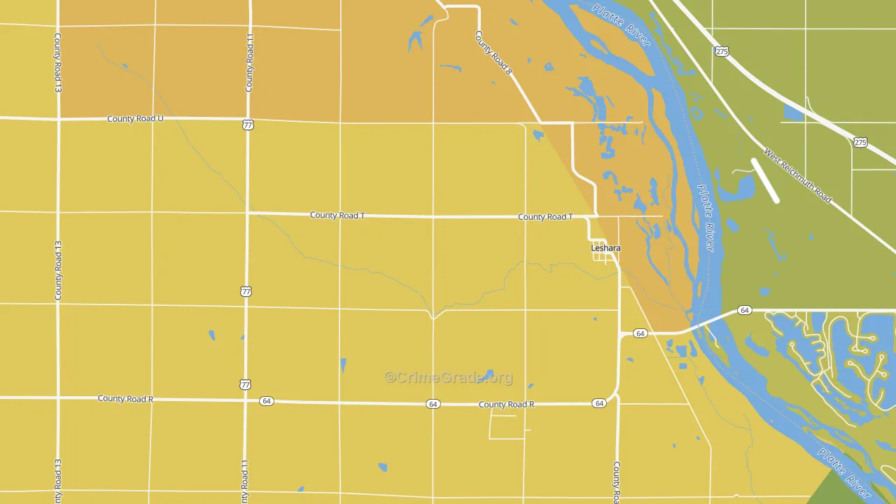 Leshara, NE Map of Theft Rates