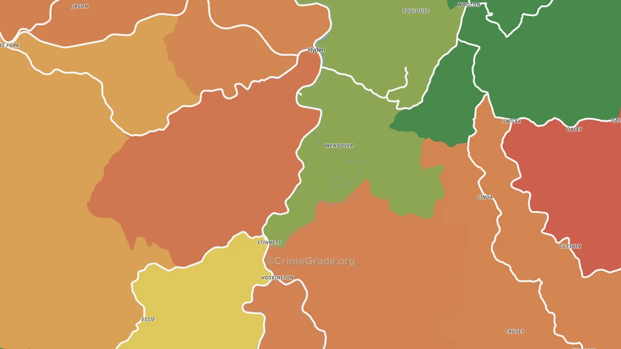 Leslie County, KY Map of Theft Rates