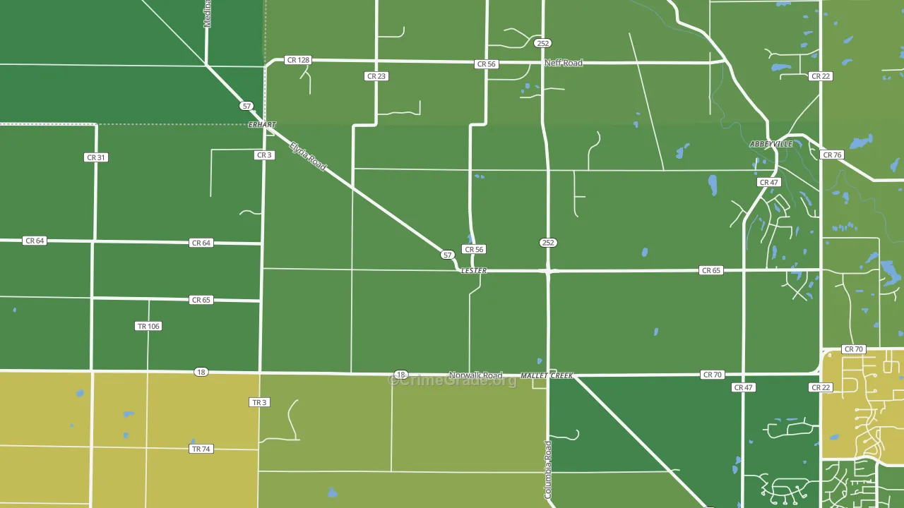 Lester, OH Map of Theft Rates