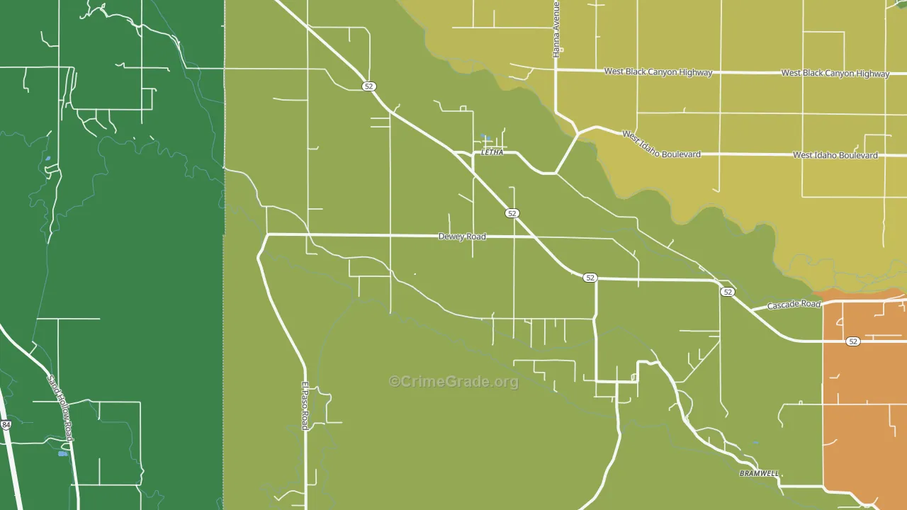 Letha, ID Map of Theft Rates