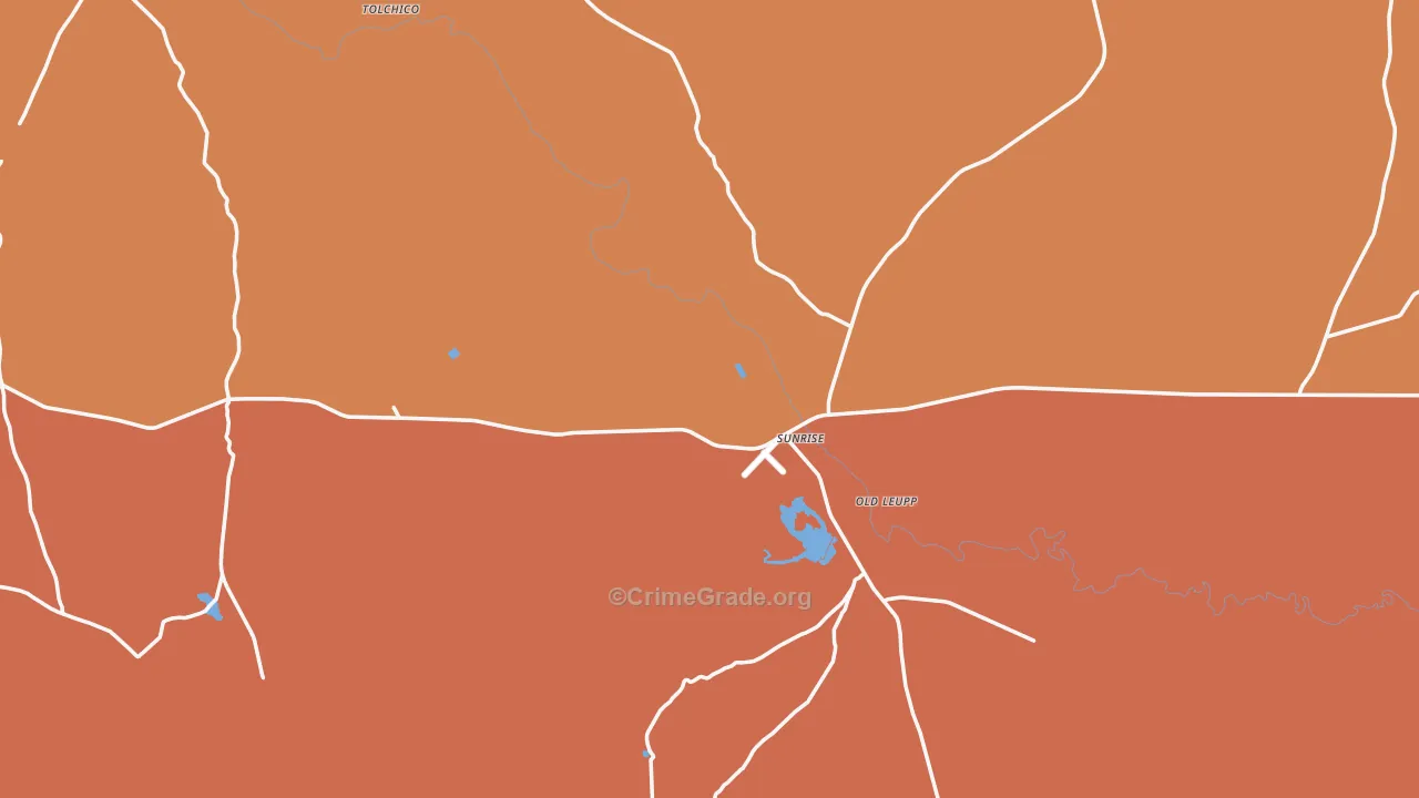 Leupp, AZ Map of Theft Rates