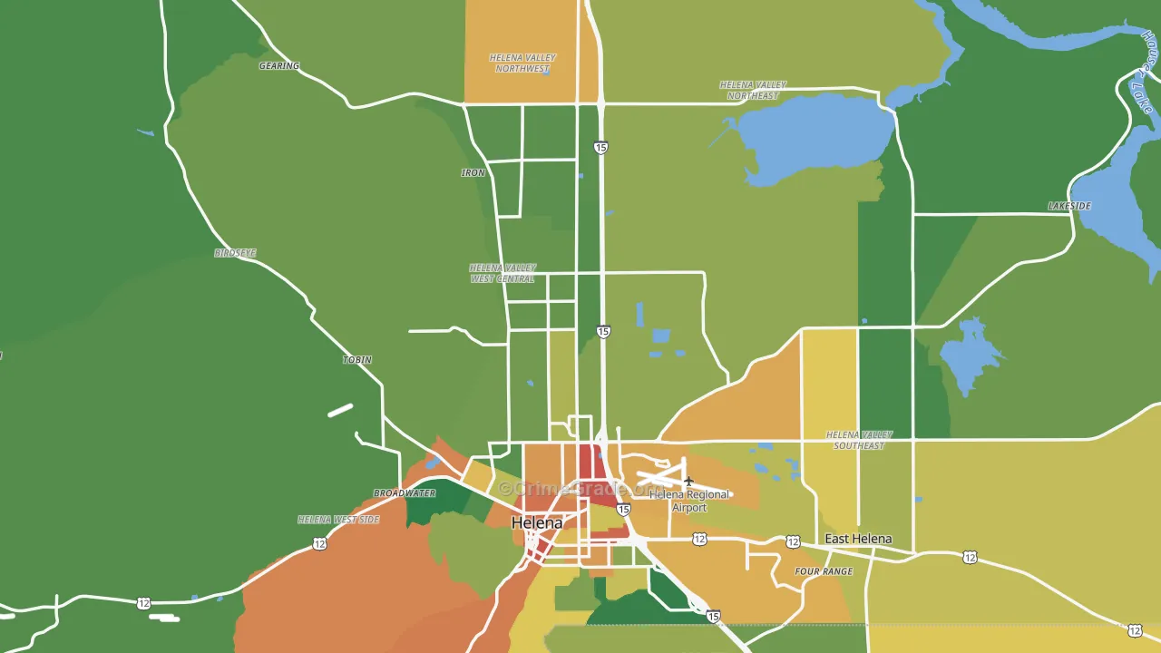 Lewis and Clark County, MT Map of Theft Rates