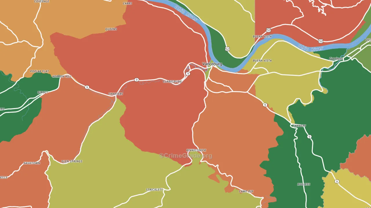 Lewis County, KY Map of Theft Rates