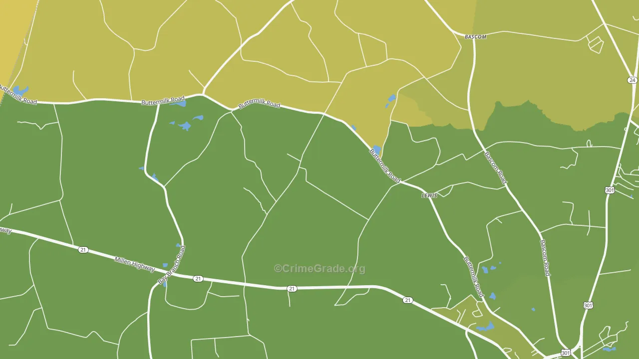Lewis, GA Map of Theft Rates